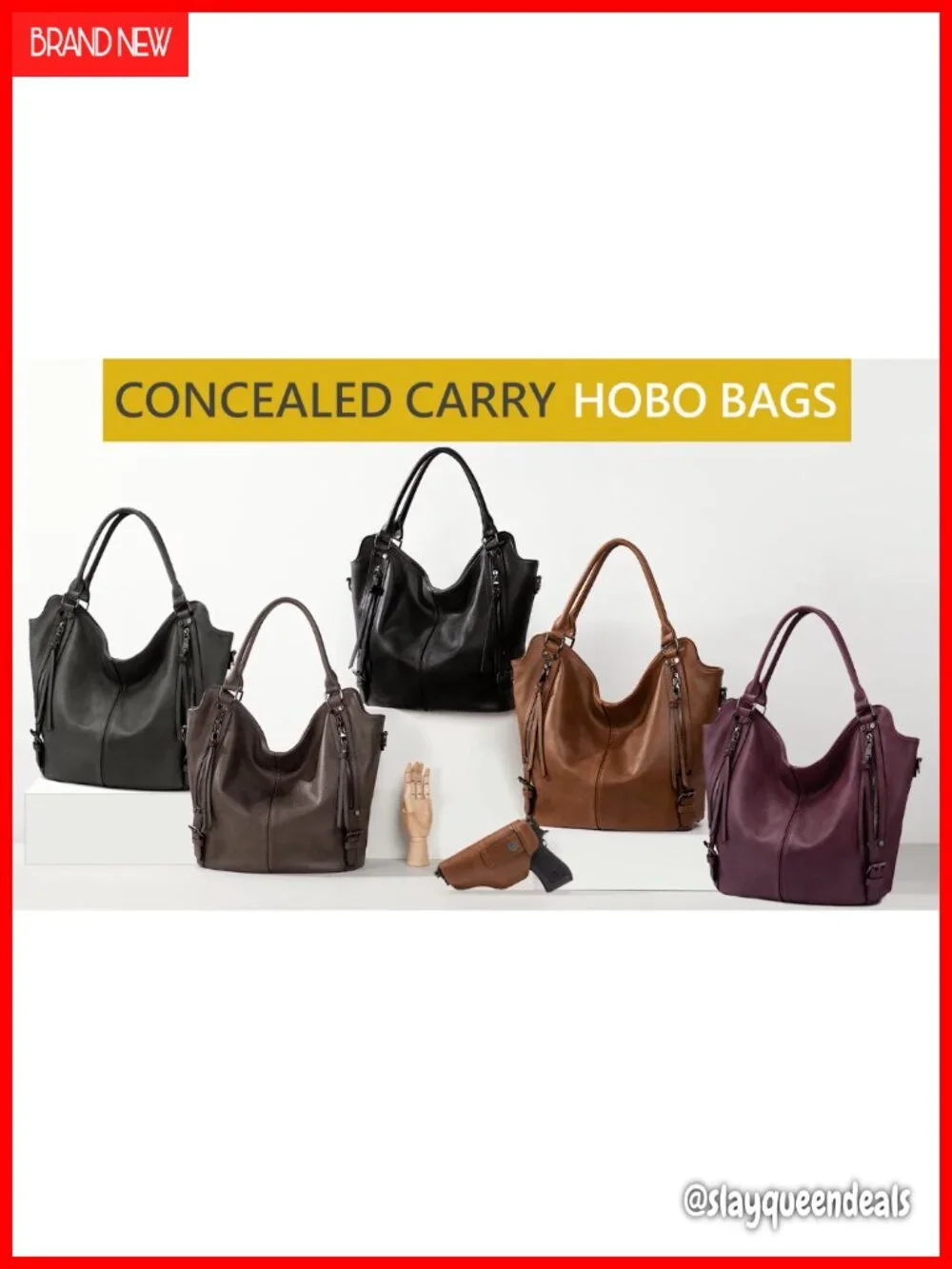 Concealed Carry Hobo Purse Women Faux Leather Crossbody Shoulder Bags Large